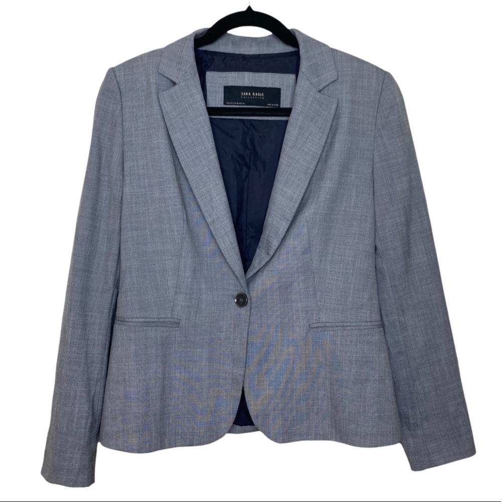 Zara Basic Collection Gray Blazer Size 8 - image 1